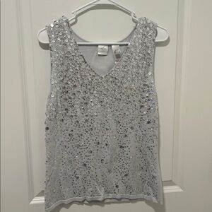 Emma James Gray Sequin Blouse
